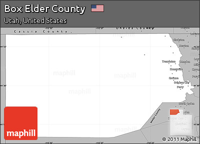Gray Simple Map of Box Elder County