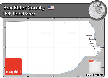 Gray Simple Map of Box Elder County, single color outside
