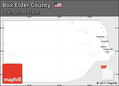 Silver Style Simple Map of Box Elder County, single color outside