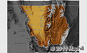 Physical 3D Map of Cache County, darken, desaturated