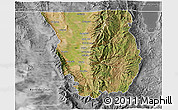 Satellite 3D Map of Cache County, desaturated