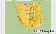 Savanna Style 3D Map of Cache County, single color outside