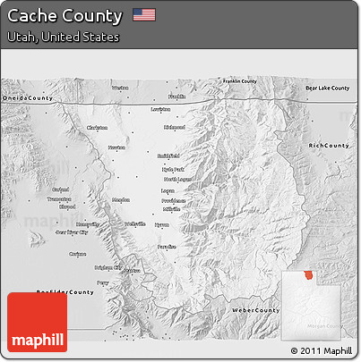 Silver Style 3D Map of Cache County