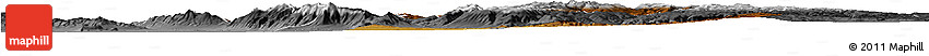 Physical Horizon Map of Cache County, desaturated