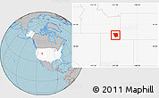 Gray Location Map of Cache County, highlighted country, hill shading