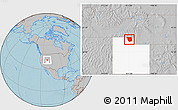 Gray Location Map of Cache County, highlighted parent region, hill shading