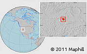 Gray Location Map of Cache County, hill shading