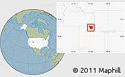 Savanna Style Location Map of Cache County, highlighted country, hill shading