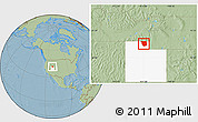 Savanna Style Location Map of Cache County, highlighted parent region, hill shading