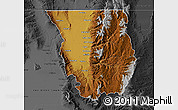 Physical Map of Cache County, darken, desaturated