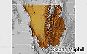 Physical Map of Cache County, lighten, desaturated