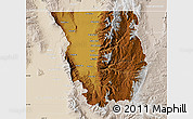 Physical Map of Cache County, lighten