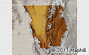Physical Map of Cache County, lighten, semi-desaturated