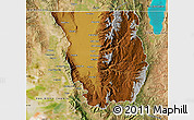 Physical Map of Cache County, satellite outside
