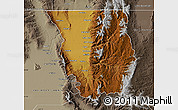 Physical Map of Cache County, semi-desaturated