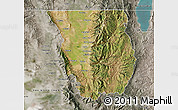 Satellite Map of Cache County, semi-desaturated