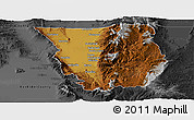 Physical Panoramic Map of Cache County, darken, desaturated