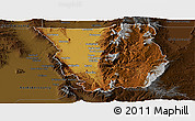 Physical Panoramic Map of Cache County, darken