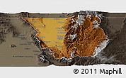 Physical Panoramic Map of Cache County, darken, semi-desaturated