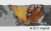 Physical Panoramic Map of Cache County, desaturated