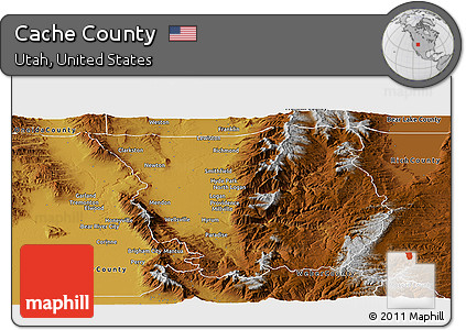 Physical Panoramic Map of Cache County