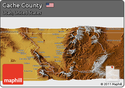 Physical Panoramic Map of Cache County