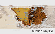 Physical Panoramic Map of Cache County, lighten