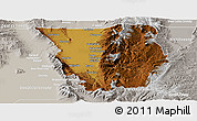 Physical Panoramic Map of Cache County, lighten, semi-desaturated