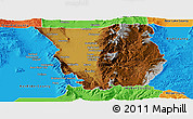 Physical Panoramic Map of Cache County, political outside