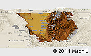 Physical Panoramic Map of Cache County, shaded relief outside