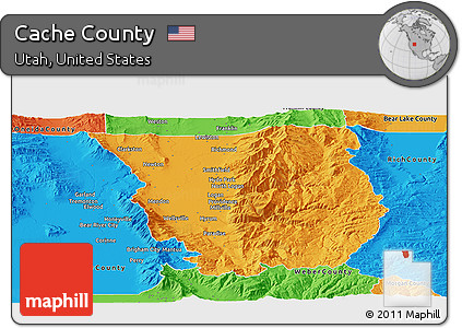 Political Panoramic Map of Cache County