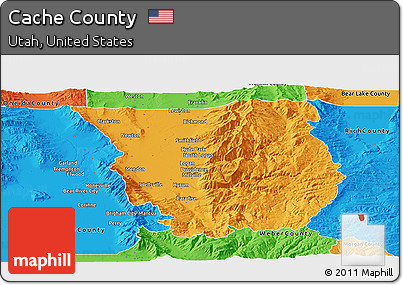 Political Panoramic Map of Cache County