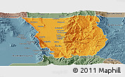 Political Panoramic Map of Cache County, semi-desaturated