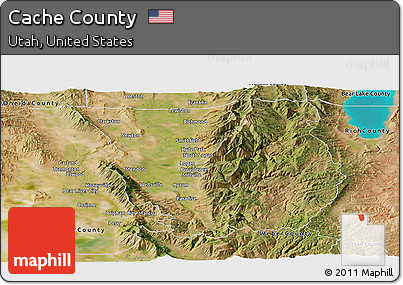 Satellite Panoramic Map of Cache County