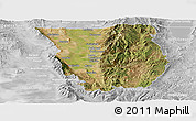 Satellite Panoramic Map of Cache County, lighten, desaturated