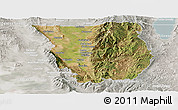 Satellite Panoramic Map of Cache County, lighten, semi-desaturated