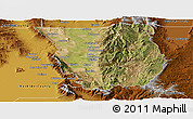 Satellite Panoramic Map of Cache County, physical outside