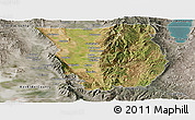 Satellite Panoramic Map of Cache County, semi-desaturated