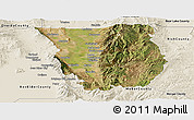 Satellite Panoramic Map of Cache County, shaded relief outside