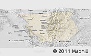 Shaded Relief Panoramic Map of Cache County, desaturated
