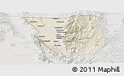 Shaded Relief Panoramic Map of Cache County, lighten, semi-desaturated