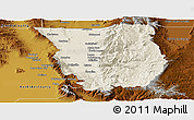 Shaded Relief Panoramic Map of Cache County, physical outside