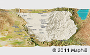 Shaded Relief Panoramic Map of Cache County, satellite outside