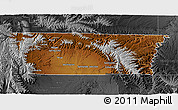 Physical 3D Map of Carbon County, darken, desaturated