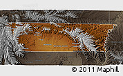 Physical 3D Map of Carbon County, darken, semi-desaturated