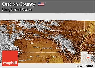 Physical 3D Map of Carbon County