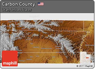 Physical 3D Map of Carbon County