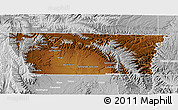 Physical 3D Map of Carbon County, lighten, desaturated