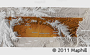 Physical 3D Map of Carbon County, lighten, semi-desaturated