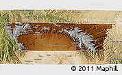 Physical 3D Map of Carbon County, satellite outside